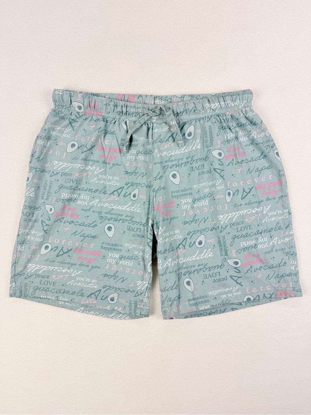 La Vie En Rose Avocado Pajama Shorts Cute Lounge Sleep Shorts Soft Pastel Small